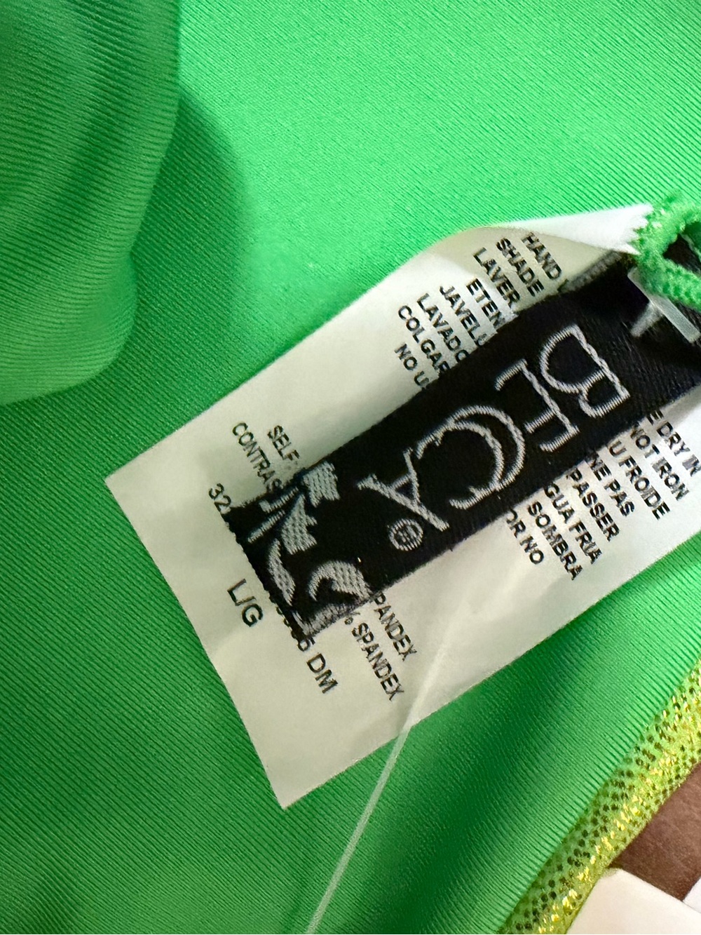 BECCA by Rebecca Virtue Liquid Metal Bikini Set in meadow neon lime green large - Picture 12 of 13